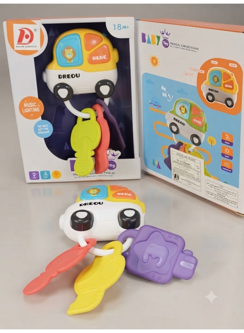 Baby Musical Car Key Toy – Interactive Keychain with Lights & Sounds – 18M+ - Image 1