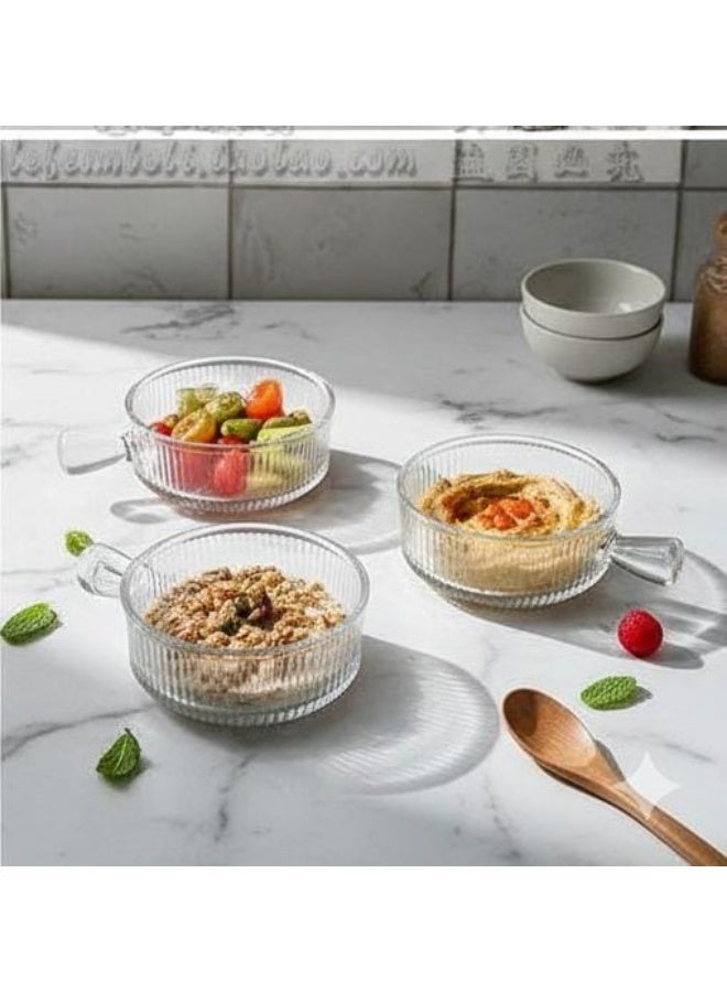 set Glass Handled Bowls Set (3 Pieces) - Image 4