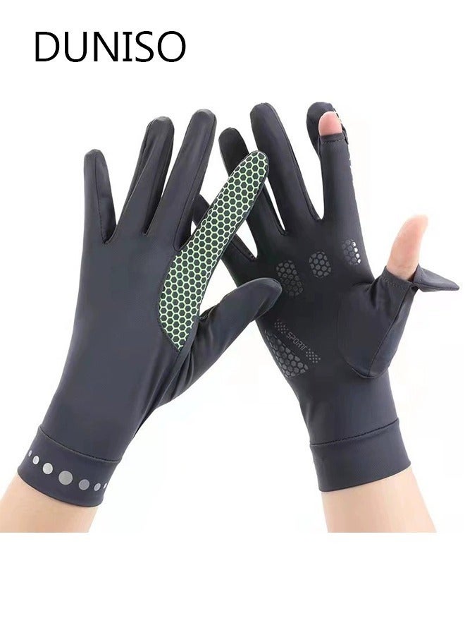 DUNISO Women UV Sun Protection Gloves Full Finger Touchscreen Non Slip Gloves Breathable Summer Outdoor Gloves for Driving Riding Outdoor - Image 1