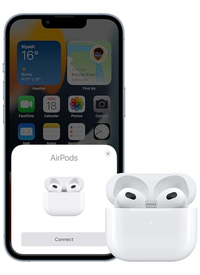 Wireless Earbuds Earpods Bluetooth In-Ear True Wireless Stereo Bluetooth Earphone Air pod TWS with wireless charging case Airp𝖔𝖉𝖘 Compatiable for Android & Apple (Airpods 3rd Gen) (White)