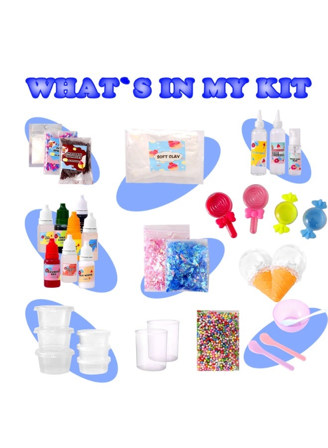 Slant DIY Slime Kit for Kids-Non-Sticky Soft Scented to Make Cloud Slime Foam Slime Butter Slime Unicorn Slime Candy Slime with Charms Stress Relief Party Favors Great Gift Idea - Image 5