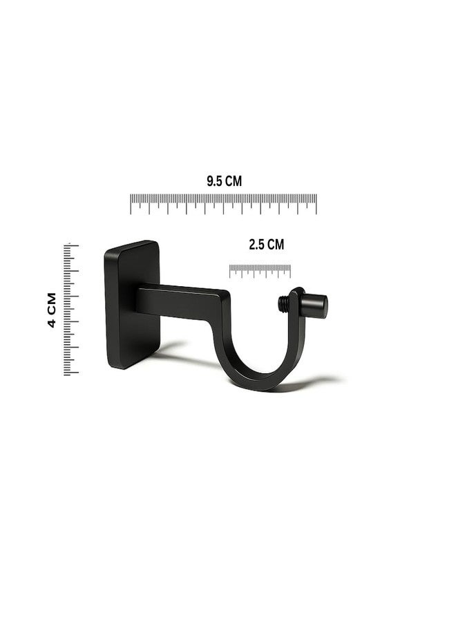 Colornest Curtain Rod Brackets for 1-Inch Curtain Pole | Premium Metal Curtain Holders, 35 Kg Load Capacity| Wall Mount Support Hardware - 2 pcs | Black Matte - Image 2