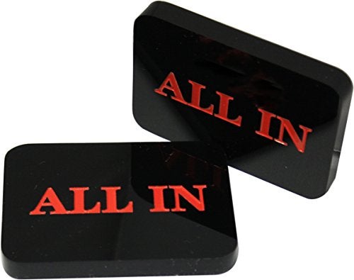 MRC POKER Lot of 4 pcs Acrylic All in Button Casino Quality Plaque Dealer Button Large Black - Image 2