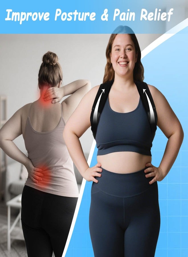 King Mills Plus Size Back Brace, Back Brace Posture Corrector for Women, and Men, Ideally Use as Plus Size XXXL to 6XL Back Straps for Posture, Hydrolabs Posture Fix, or Rounded Shoulder Corrector - Image 4