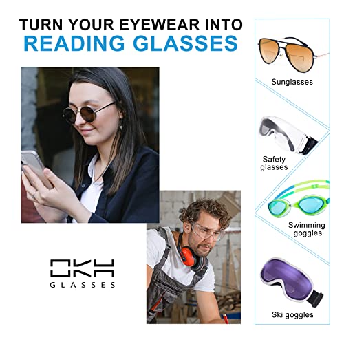 OKH 3-pack Stick-on Reading Glasses Lens 1.5 Adhesive Magnification Bifocal Lenses for Sunglasses Safety Goggles, No Water Needed - Image 2