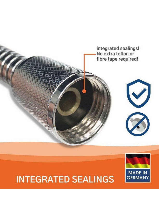 كيستين ماشر خرطوم دش مرن من الفولاذ المقاوم للصدأ مع أغراف مزدوجة فضي 150 سم 5140P 12 C150 - Image 4