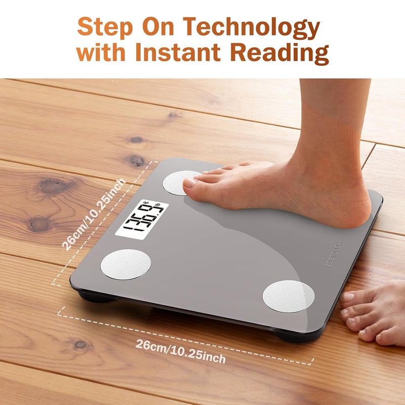 ZOETOUCH Smart Bathroom Scale for Body Weight Digital Weighing Scale with BMI Body Fat Muscle Mass Bluetooth Machine for People Work with App 14 Body Composition Analyzer - Image 5