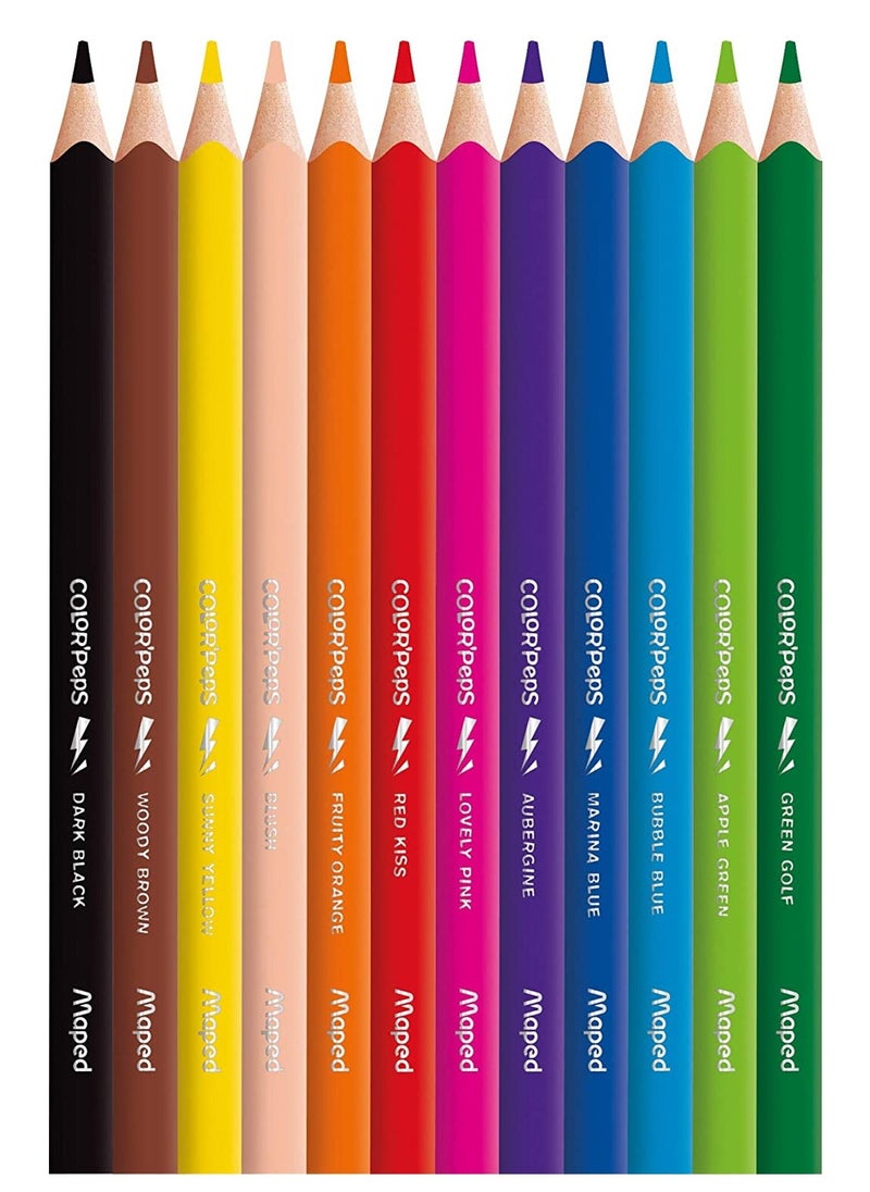 12-Piece Strong Jumbo Colour Pencils Multicolour