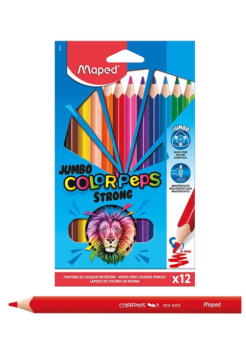12-Piece Strong Jumbo Colour Pencils Multicolour