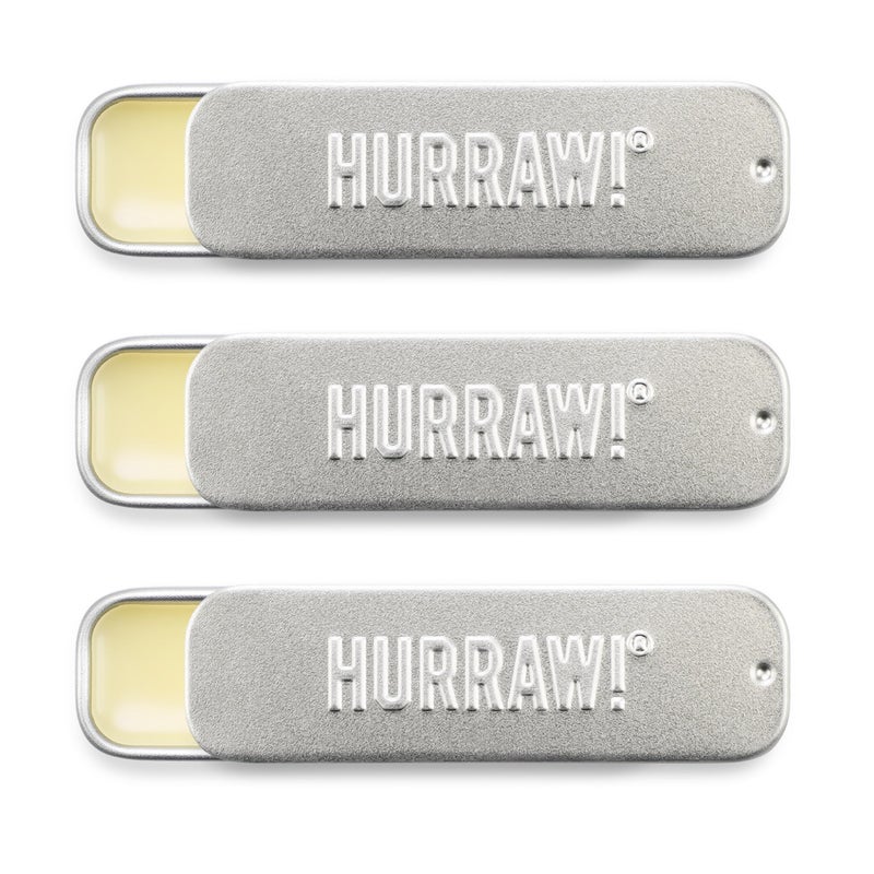 Hurraw! Coconut, Mint, Vanilla Lip Balm Slim Slider Tins, 3 Pack Bundle: Organic, Certified Vegan, Cruelty and Gluten Free. Non-GMO, All Natural Ingredients. Bee, Shea, Soy and Palm Free. Made in USA - Image 1