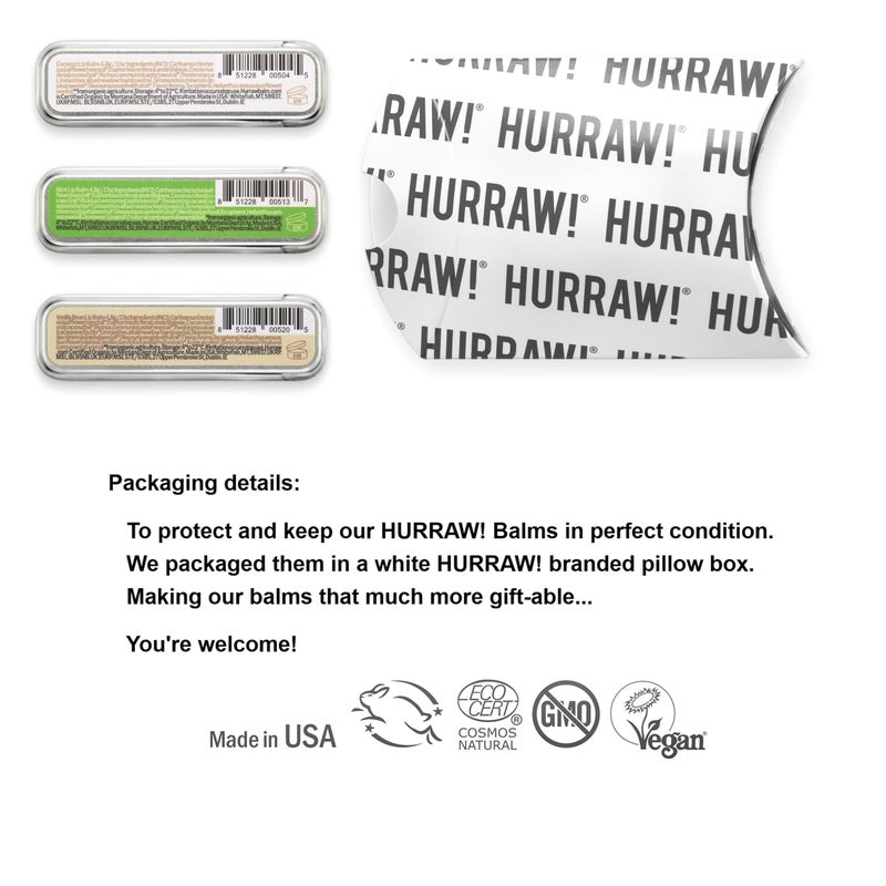 Hurraw! Coconut, Mint, Vanilla Lip Balm Slim Slider Tins, 3 Pack Bundle: Organic, Certified Vegan, Cruelty and Gluten Free. Non-GMO, All Natural Ingredients. Bee, Shea, Soy and Palm Free. Made in USA - Image 3