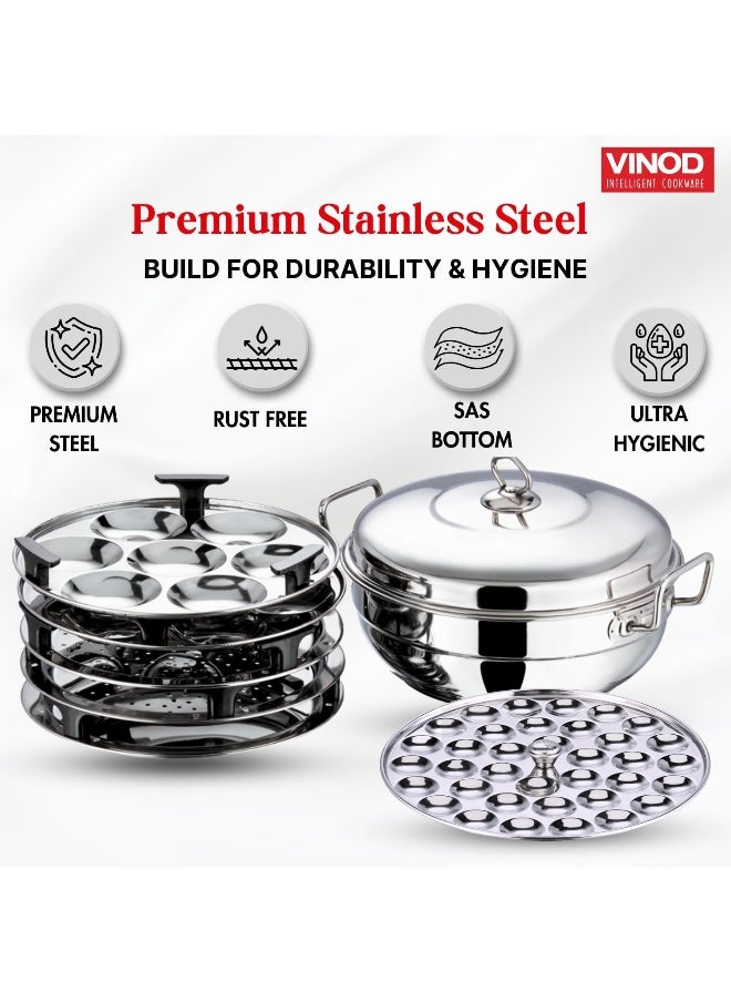 VINOD - Stainless Steel 7 pcs Deluxe Multi Kadai with lid - Image 1