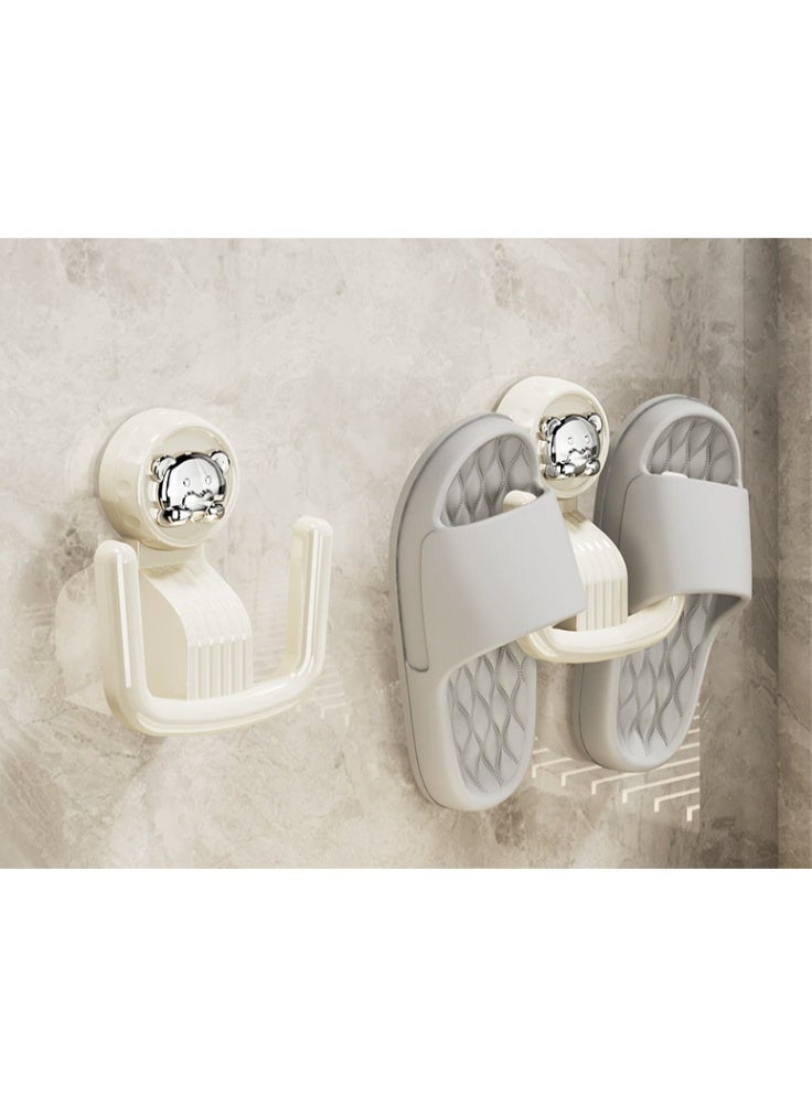 حاملان للنعال للحمام، رف جداري، حامل تخزين متعدد الأغراض للنعال، منظم أحذية جداري موفر للمساحة، خطاف لاصق مقاوم للماء للنعال للحمام وغرفة النوم - Image 1