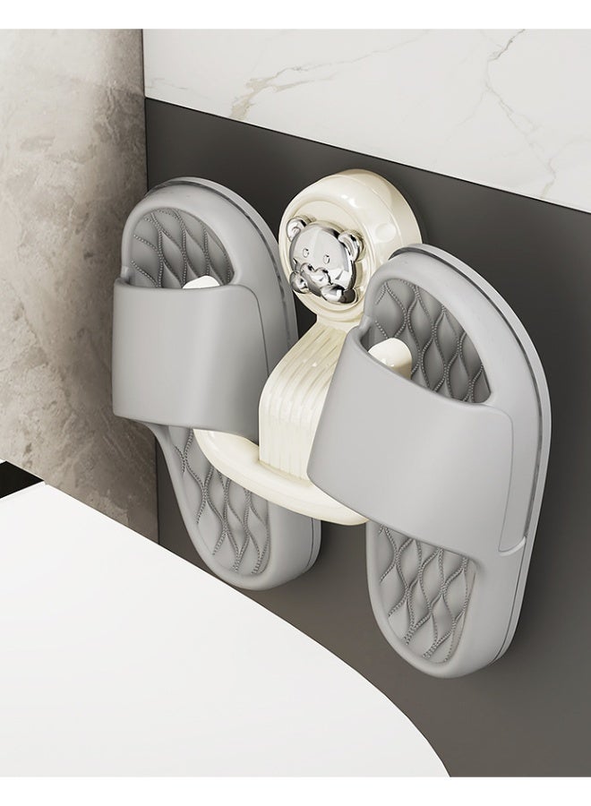 حاملان للنعال للحمام، رف جداري، حامل تخزين متعدد الأغراض للنعال، منظم أحذية جداري موفر للمساحة، خطاف لاصق مقاوم للماء للنعال للحمام وغرفة النوم - Image 5