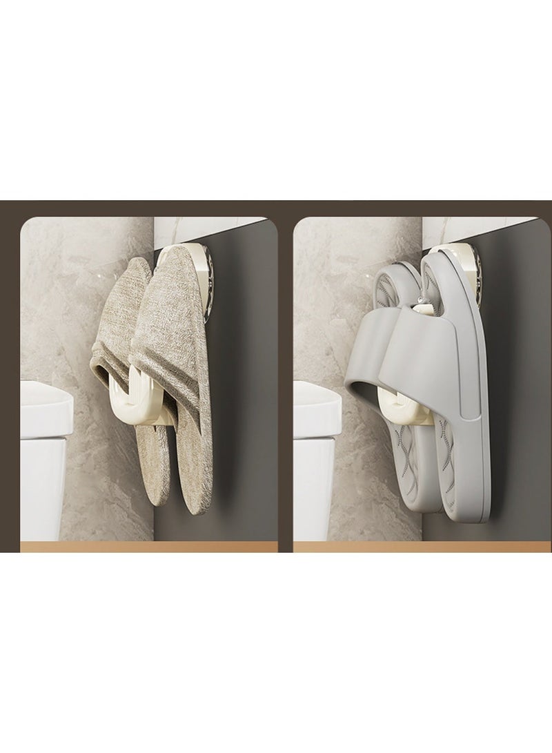 حاملان للنعال للحمام، رف جداري، حامل تخزين متعدد الأغراض للنعال، منظم أحذية جداري موفر للمساحة، خطاف لاصق مقاوم للماء للنعال للحمام وغرفة النوم - Image 4