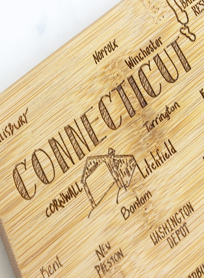 Totally Bamboo Destination Connecticut State Shaped Serving and Cutting Board, Includes Hang Tie for Wall Display - Image 5