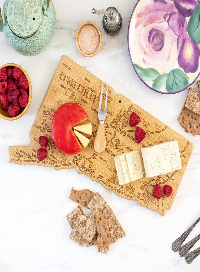 Totally Bamboo Destination Connecticut State Shaped Serving and Cutting Board, Includes Hang Tie for Wall Display - Image 2