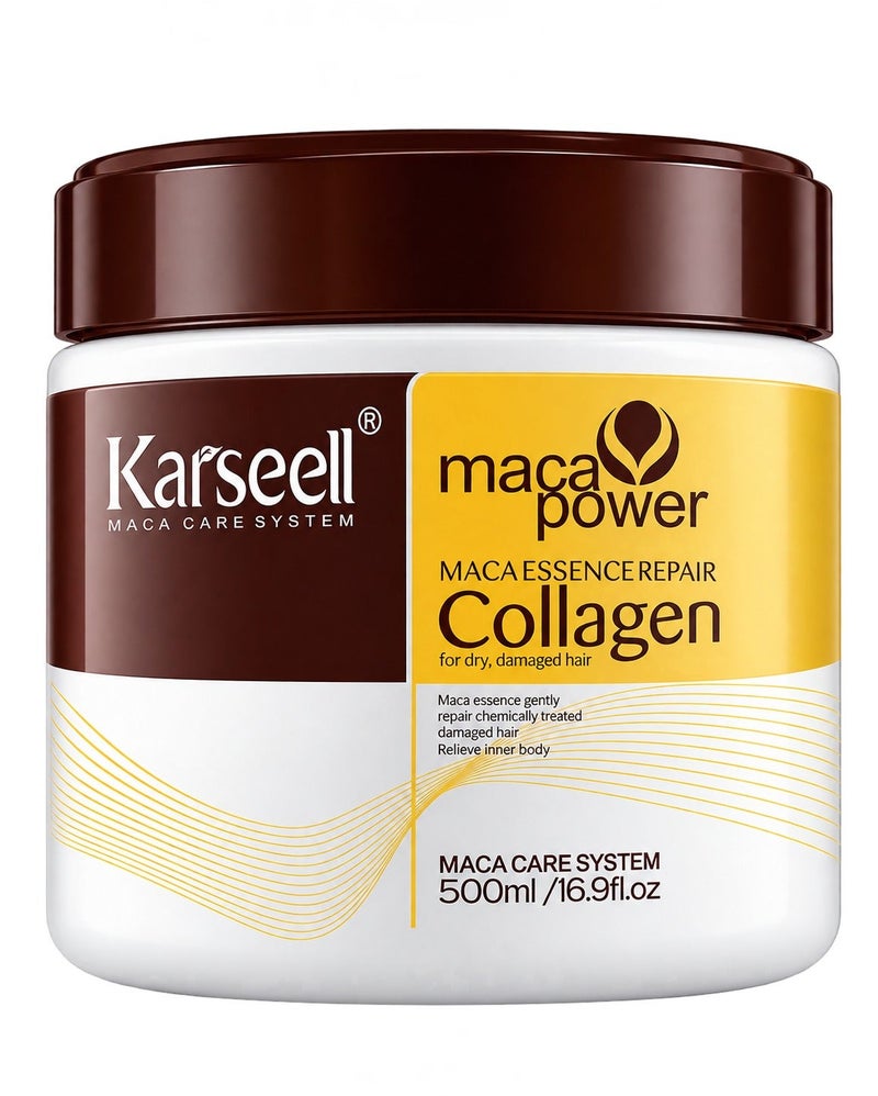 Karseell Collagen Hair Treatment Deep Repair Conditioning Argan Oil Collagen Hair Mask Essence for Dry Damaged Hair 16.90 oz 500ml - Image 1
