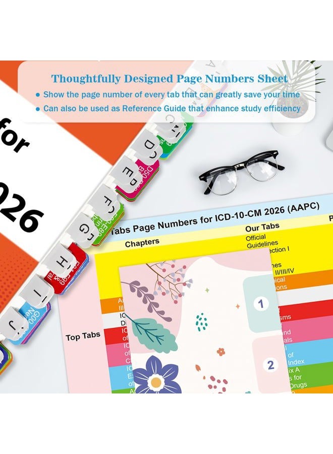 Tojoyify Index Tabs for ICD-10-CM 2026 AAPC Version, Complete Book Tabs Set with Blanks, Bookmarker, Laminated Color-Coded with Alignment Guide & Page Numbers (Book Not Included) - Image 3