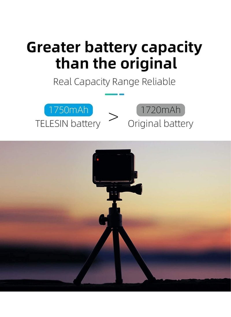 TELESIN - Sports Camera Battery Storage Charger Set 1 * 3-slot Battery Charging Box + 3 * 1750mAh Batteries Fast Charging with TF Card Storage Slots Replacement for GoPro Hero 12/11/10/9 - Image 1