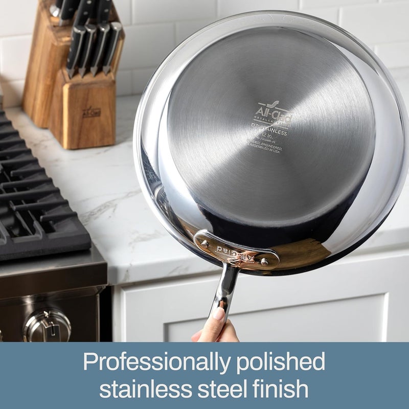 All-Clad D3 3-Ply Stainless Steel Butter Warmer 0.5 Quart Induction Oven Broiler Safe 600F Pots and Pans, Cookware, Sauce Pan Silver, 1/2-Quart - Image 5