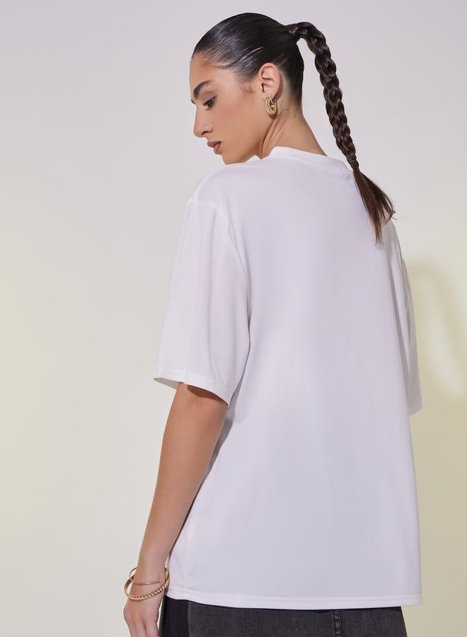 تايك تو تيشيرت كبير بطبعة حيوانات وأكتاف ساقطة - Image 4