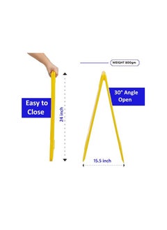 VINSTAR Caution Wet Floor Sign Board, Foldable, Sturdy Double-Sided Safety Warning Signs, Yellow Wet Floor Stand (2PK)  - Image 2
