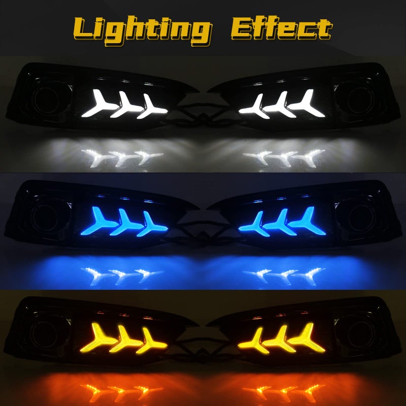 VGETTING Daytime Running Lights For Honda Civic 2019 2020 Fog Light Replacement Tri-Colors DRL With LED Lamp Bulb Front Fog Light with Bezel - Image 5