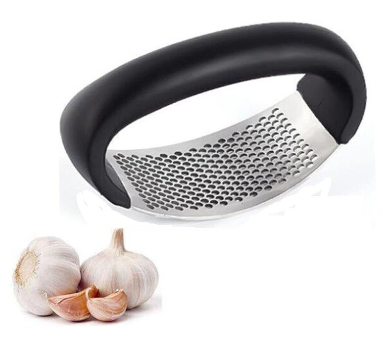 Baskety Garlic Dough Black Press and Peeler Crusher Also Used for Ginger Peeler Squeezer Chopper with Easy NonSlip Grip ABS Handle Dough Black - Image 1