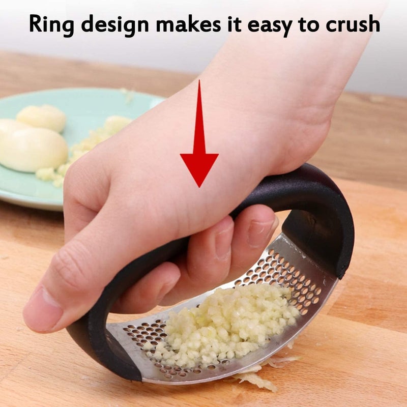 Baskety Garlic Dough Black Press and Peeler Crusher Also Used for Ginger Peeler Squeezer Chopper with Easy NonSlip Grip ABS Handle Dough Black - Image 4
