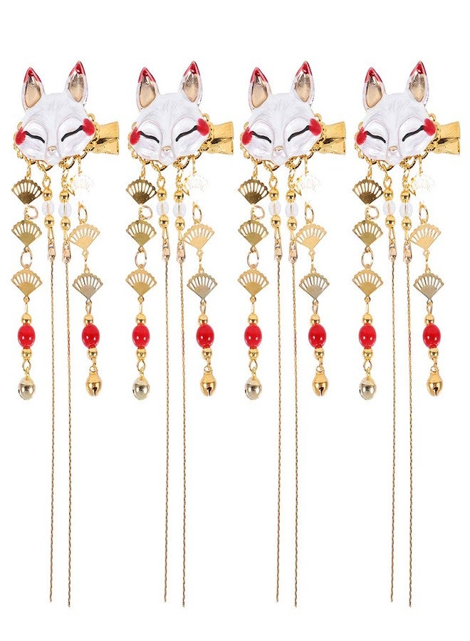 سولوستر مشبك شعر على الطراز الصيني من سولستر، بتصميم ثعلب، مزين بشرابة، مصنوع من سبيكة معدنية، إكسسوارات شعر هانفو أنيقة للحفلات والتصوير والاستخدام اليومي - Image 1