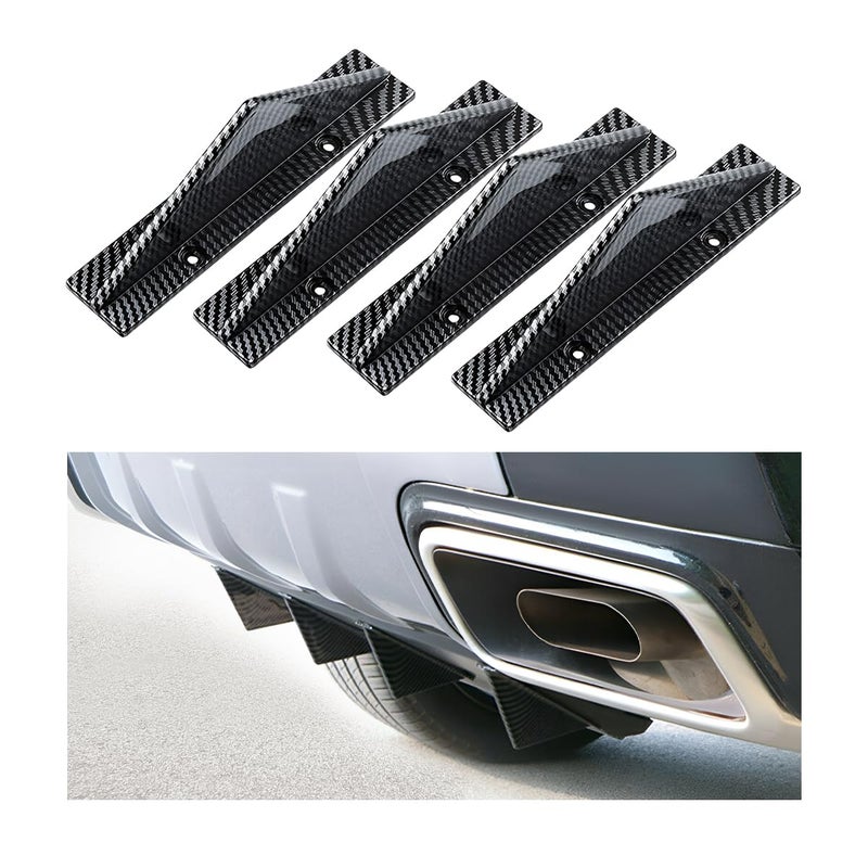 4pcs Car Rear Lower Bumper Wing Lip Diffuser AntiCrash Accessories Spoiler Shark Fin Protector Rear Bumper Splitter Lip Wing with Screw Universal Auto Decoration for Car SUV Truck