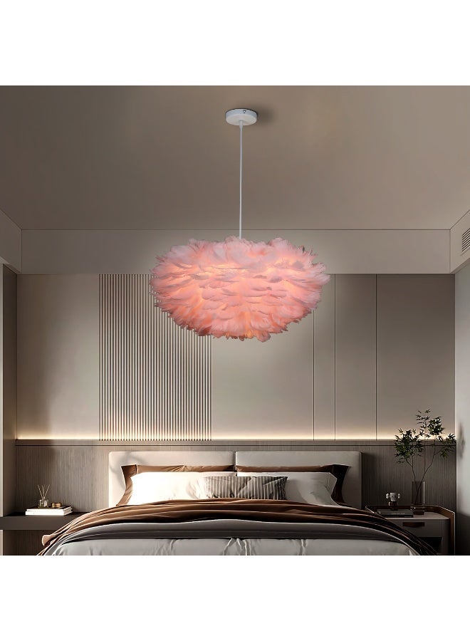 Hummer Modern pink feather chandelier, diameter 40 single, E27*1L cm - Image 1
