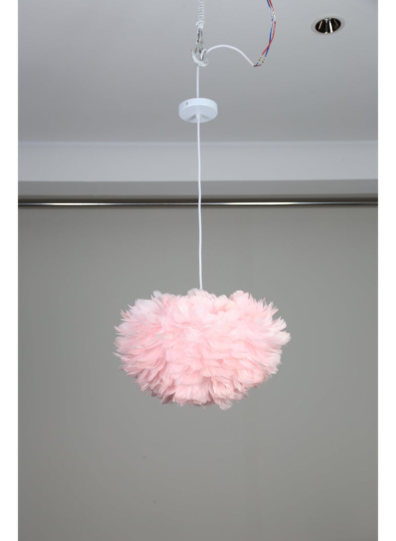 Hummer Modern pink feather chandelier, diameter 40 single, E27*1L cm - Image 4