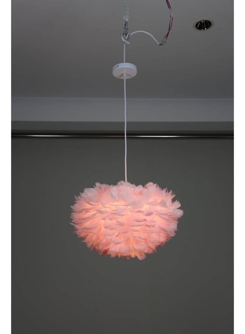 Hummer Modern pink feather chandelier, diameter 40 single, E27*1L cm - Image 2