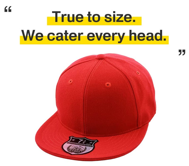 KBETHOS KNW-2364 RED (8) The Real Original Fitted Flat-Bill Hats True-Fit, 9 Sizes & 20 Colors - Image 4