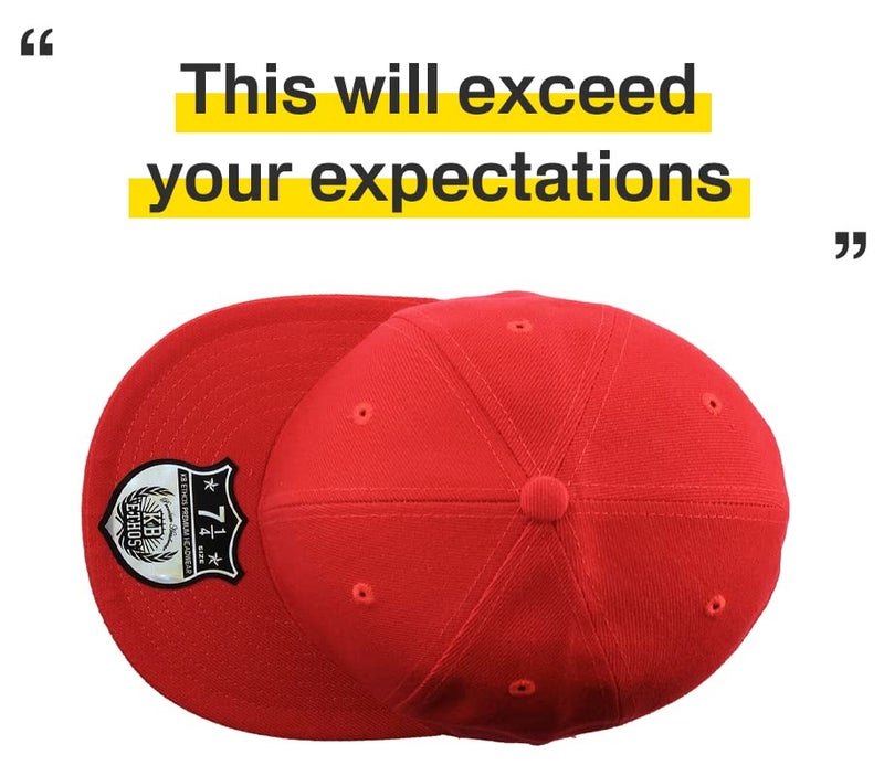 KBETHOS KNW-2364 RED (8) The Real Original Fitted Flat-Bill Hats True-Fit, 9 Sizes & 20 Colors - Image 5