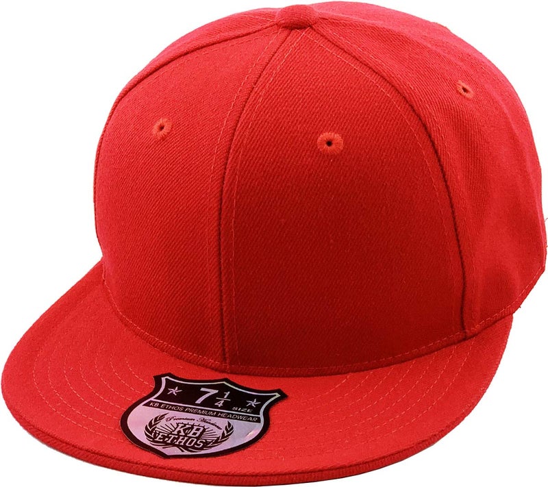 KBETHOS KNW-2364 RED (8) The Real Original Fitted Flat-Bill Hats True-Fit, 9 Sizes & 20 Colors - Image 1