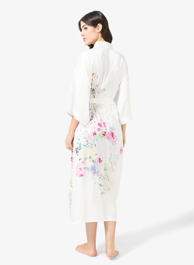 خزانة روب نوم بطبعة زهور