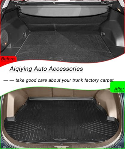 Aiqiying Accord Cargo Liner - All-Weather Rear Trunk Tray Cargo Mats Protector Custom Fit, 3D Tech Waterproof Flexible TPO Accessories, Compatible with 2013-2017 Honda Accord Models(No Hybrid Model) - Image 3