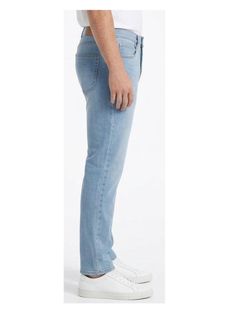 RAVIN Men's Light Wash Slim Straight Fit Denim Jeans - Image 3