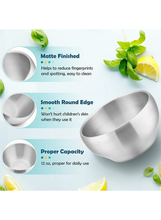 HaWare 6Piece Kids Bowls 12Oz Sus304 Metal Bowl For Toddler Children Small Baby Bowls For Feedingsoupsnacks Multipurpose 188 Stainless Steel Cereal Bowls Double Walled Dishwasher Safe - Image 5