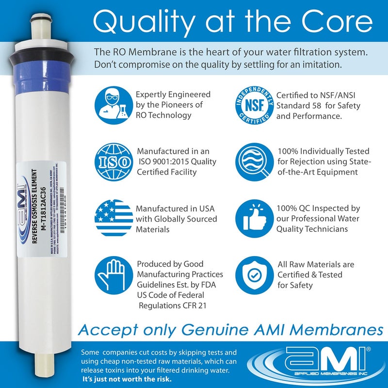 APPLIED MEMBRANES INC. Applied Membranes Inc Replacement Filter Set for Culligan AC-30 RO System - Includes RO Membrane, Carbon, Sediment and Post Filters - Image 2