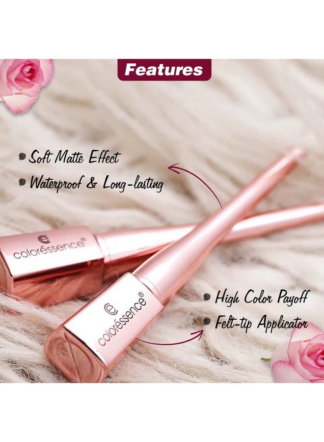 Coloressence Roseate Fab Tint Liquid Eyeliner Waterproof Smudge Proof Long Stay Upto 24 Hours Transferproof Matte Finish Pop Quirky Colors Eye Liner Caramel Brown 4Ml - Image 5