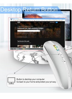 FMOUSE ماوس M113 2.4 جيجا هرتز لاسلكي BT5.1 نحيف قابل لإعادة الشحن لأجهزة الكمبيوتر الشخصية والكمبيوتر المحمول مع مستقبل USB 2400 نقطة في البوصة بمستوى قابل للتعديل  - Image 4