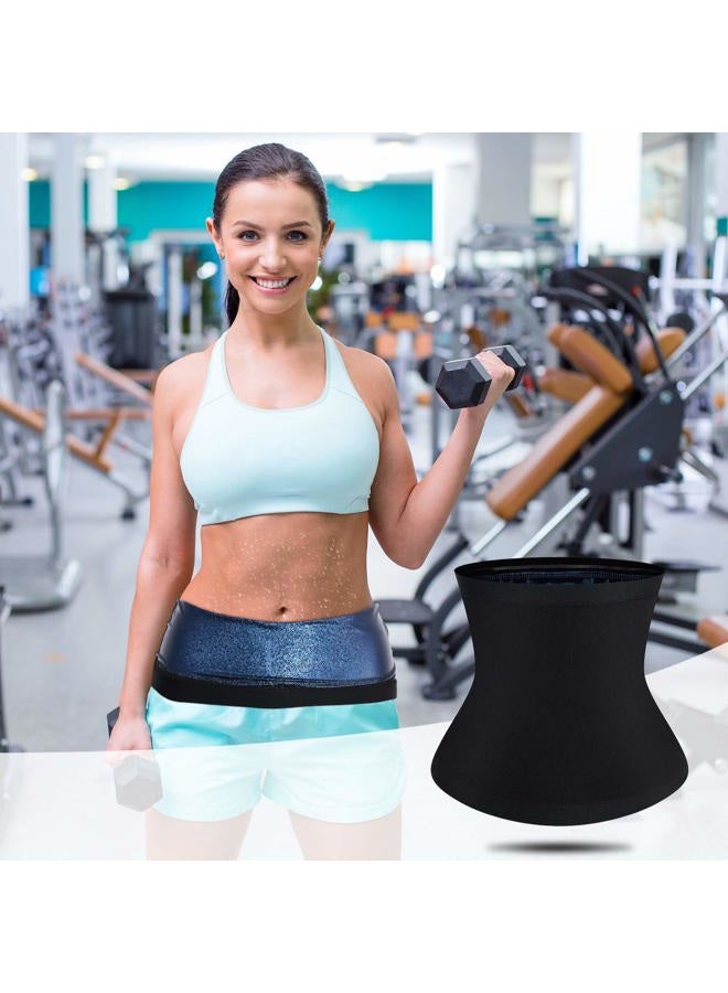 Geyoga 2 Pieces Waist Trimmer for Women Sweat Wrap Sweat Waist Trainer for Bodybuilding Lower Belly Fat (Blue Inner,M) - Image 4