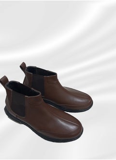 Meto Brown Chelsea lace-up boots made of genuine genuine leather and a toe sole  - Image 4