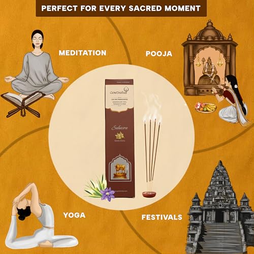 GOW DURBAR GowDurbar Sahasra Kewda Flower Agarbatti 90g (Pack of 2) | Organic Incense Sticks with Kewda Aroma | Made with Panchagavya & Pure Honey | for Pooja, Yoga & Meditation - Image 5