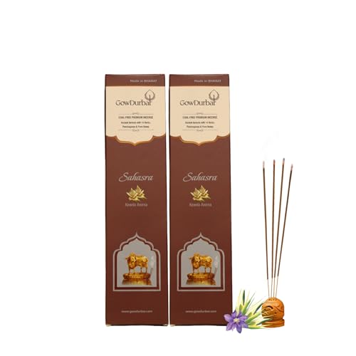 GOW DURBAR GowDurbar Sahasra Kewda Flower Agarbatti 90g (Pack of 2) | Organic Incense Sticks with Kewda Aroma | Made with Panchagavya & Pure Honey | for Pooja, Yoga & Meditation - Image 1