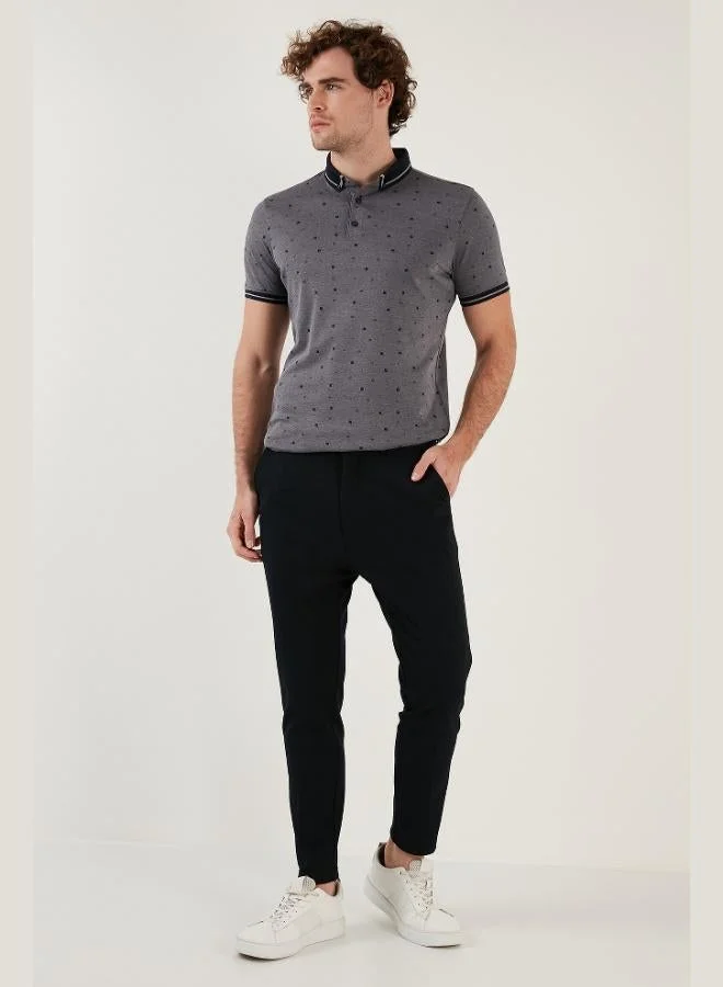 Buratti  Buratti Cotton Blend Patterned Slim Fit Polo Collar T Shirt Men's Polo Collar T-Shirt 646B3210 for Men | Best Price UAE